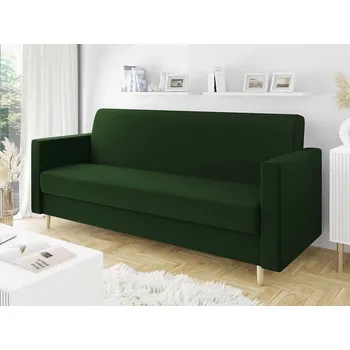 Pohovka Rozkládací pohovka s úložným prostorem BAZYLI - zelená