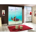 Vysoká šatní skříň 155 cm s potiskem DANUBE 24 - kaštan wenge