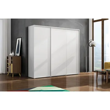 Šatní skříň Třídveřová šatní skříň 250/215 LEO - bílá
