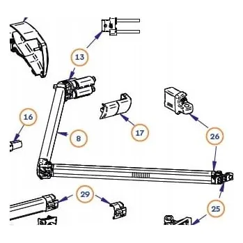 Stínicí technika STŘEŠNÍ RAMENO MARKÝZY THULE 6300 PRAVÁ STRANA 3-5 M