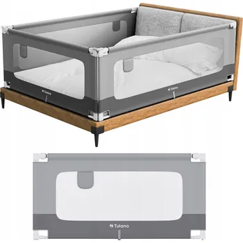 Obraz Zábrana k posteli TULANO nastavitelná šedá 140 cm x 70 cm