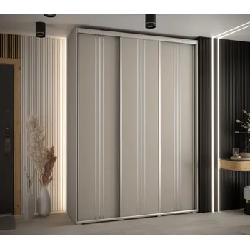 Šatní skříň Šatní skříň INDIRA 6 - 170/60 cm, kašmír / stříbrná