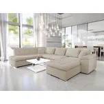 Rohová sedačka do U s úložným prostorem NELLI 2 - světlá béžová 2, pravý roh