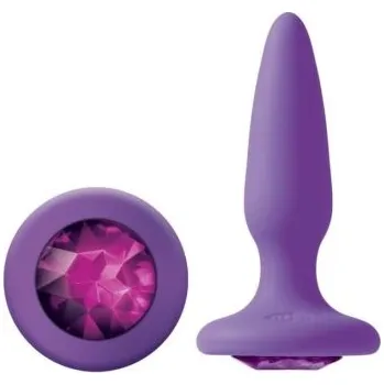Anální kolík NS Novelties Glams Mini Rainbow Gem Purple Anální kolík s krystalem fialové