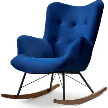 Křeslo Houpací křeslo ENAS - tmavě modré / černé / ořech