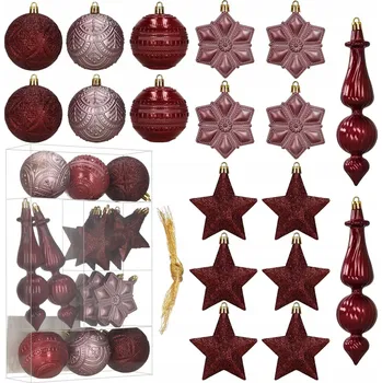 Vánoční dekorace Zdobená Vánoční Koule , Hladká Vánoční Koule , vánoční koule cetek 17,5 cm 18 ks