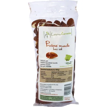 Pražené mandle bez soli, 200 g