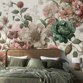 Tapeta Dovido Tapeta vintage pastelové květy