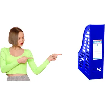 Modrý děrovaný box na dokumenty DONAU z PP