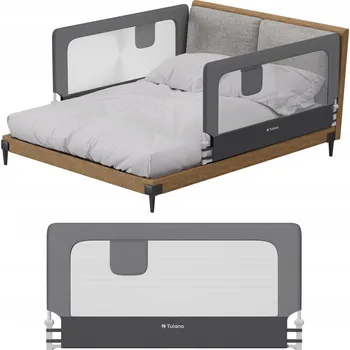 Dětská zábrana Ochranná zábrana k posteli TULANO šedá 150 cm nastavitelná