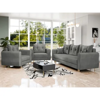 Sedací souprava VENETI EXETER souprava 3+1+1 šedá