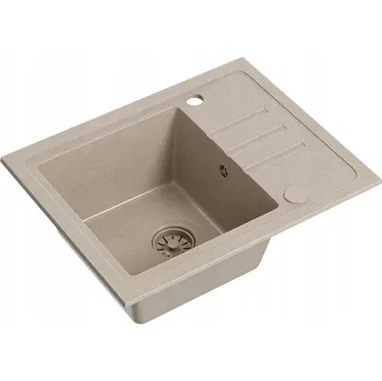 Granitový dřez Jednokomorový dřez Quadron Ben 116 ocel bronzový