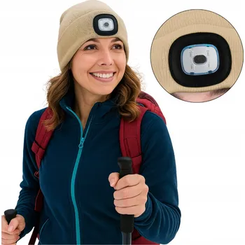 Čepice ČEPICE S LED SVÍTILNOU NABÍJENÍ USB PRO BĚHÁNÍ, DO HOR, 3 ÚROVNĚ SVĚTLA