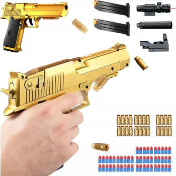 DĚTSKÁ HRAČKOVÁ PISTOLE SIMULAČNÍ PISTOLE S TLUMIČEM, MĚKKÉ KULIČKY