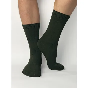 Pánské ponožky Pánské tmavě zelené ponožky z alpaky, VELIKOST 40 - 43