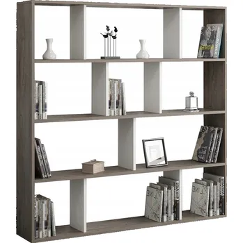 Knihovna Stojací regál hnědo-bílý na knihy 145 cm Moderní styl KANCELÁŘSKÝ HODBI DOMOV