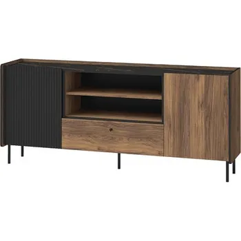 Komoda Široká komoda ASHEBORO - ořech / san sebastian / černá