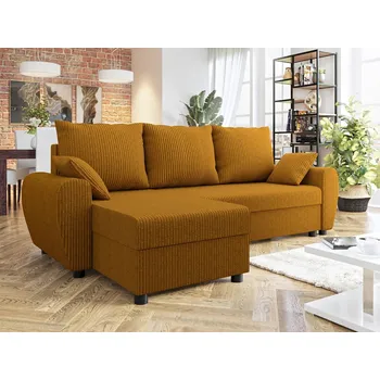 Sedací souprava Rohová sedačka na každodenní spaní KRAMFORS - hořčicová