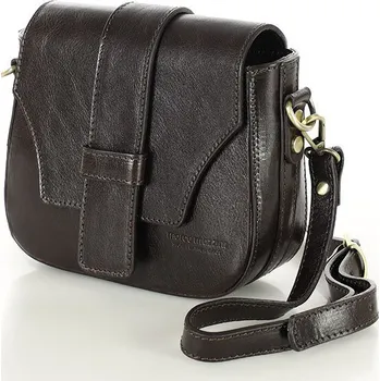 Kabelka MAZZINI VERONA Tmavě hnědá kožená crossbody (L101f) Velikost: ONE SIZE