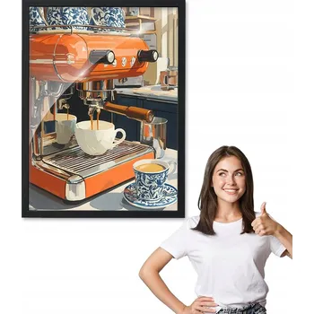 Obraz Obraz s rámem vzor ESPRESSO + černý rámeček 40x50 do kuchyně, jídelny