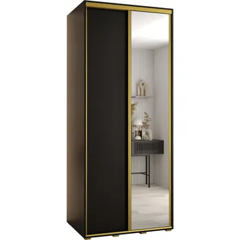 Šatní skříň Šatní skříň YVONA 3 - 120/60 cm, černá / zlatá