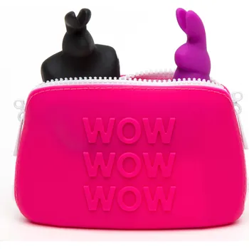 Čisticí prostředek na erotické pomůcky Diskrétní kapsa na erotické pomůcky Happy Rabbit WOW Storage Zip Bag Small Pink