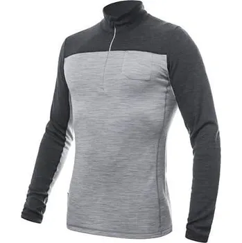 Sensor Merino Bold - Pánské triko s dlouhým rukávem a zipem Cool Grey / Anthracite L