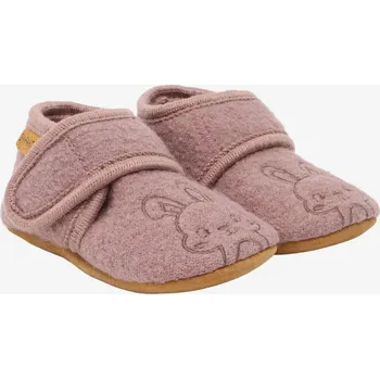 Dětská sálová obuv Dětské bačkůrky (capáčky) 100% vlna En Fant - hnědé s výšivkou Marron Velikost: 27/28