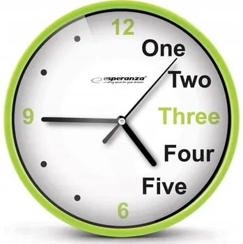 Hodiny Nástěnné hodiny Kulatý PRAGUE Zelené 20cm ESPERANZA