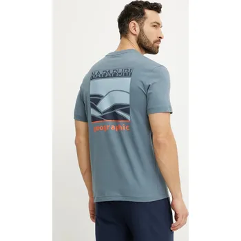 Pánské tričko Bavlněné tričko Napapijri S-Sovana modrá barva, s potiskem, NP0A4IE4G1Y1 95X, vel. M