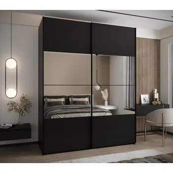 Šatní skříň Dvoudveřová skříň SAMARA 4 - 200 cm, černá / černá