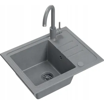 Granitový dřez Jednokomorový dřez Quadron ocel šedý