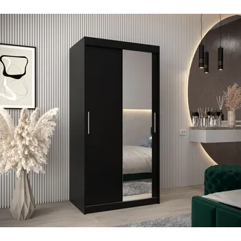 Šatní skříň Skříň s posuvnými dveřmi v šířce 100 cm TIMEA 2 - černá