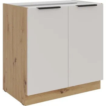 Kuchyňská skříňka Dolní dvoudveřová skříňka NICOLLA - šířka 80 cm, kašmír / dub artisan