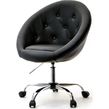 Křeslo Křeslo na kolečkách DERIAN - černé 2 / chrom