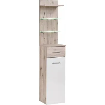 Policová skříň Skříň s poličkami TELA - dub wellington / bílá