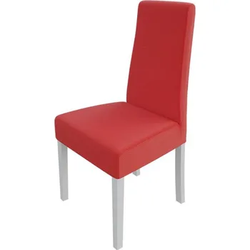 Jídelní židle Čalouněná jídelní židle MOVILE 38 - bílá / červená ekokůže