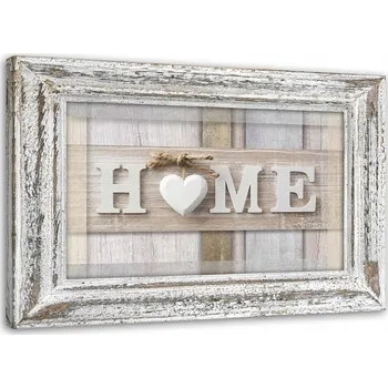 Obraz OBRAZ NA PLÁTNĚ Home Srdce Vintage Béžová