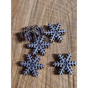 Dětské navlékací korálky Ozdobný díl / korálek vločka Ø15mm barva platina