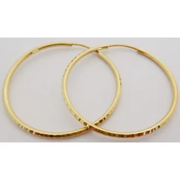 Náušnice Klenoty Budín Zlaté velké gravírované kruhy ze žlutého zlata průměr 33mm/3,3cm 585/1,50gr HK2400 (Klenoty Budín Zlaté velké gravírované kruhy ze žlutého zlata průměr 33mm/3,3cm 585/1,50gr HK2400)