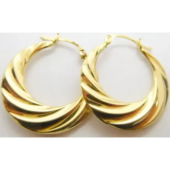 Náušnice Klenoty Budín Mohutné zlaté gravírované náušnice kruhy 585/1,27gr HK2273 (Klenoty Budín Mohutné zlaté gravírované náušnice kruhy 585/1,27gr HK2273)