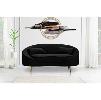 Sedací souprava Designová pohovka Yasmeen 148 cm černá / zlatá