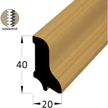 NOVÁK Vzorek - Podlahová soklová lišta 40x20 dub surový cinkovaný, 2,4m V-483