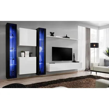 Obývací stěna Stěna do obývacího pokoje RIONATA 16 - černá / bílá