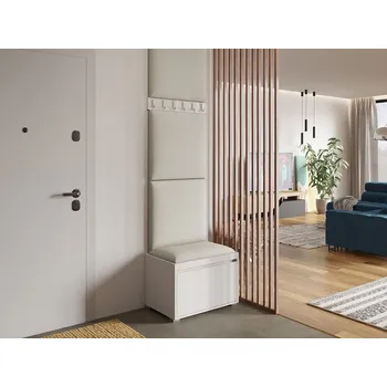 Předsíňová stěna Předsíňová stěna s nástěnnými čalouněnými panely CLENZE 4 - bílá / béžová