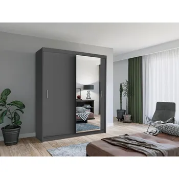 Šatní skříň Šatní skříň se zrcadlem 180/62 KAILAN - šedá