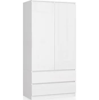 Šatní skříň Skříň Akord S90 2D 2SZ 90 x 180 x 51 cm bílá