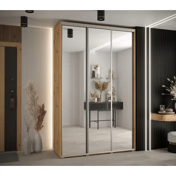 Šatní skříň Šatní skříň YVONA 2 - 150/45 cm, dub artisan / stříbrná