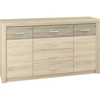 Komoda Široká kombinovaná komoda KAELA - světlý dub sonoma / sonoma lanýž