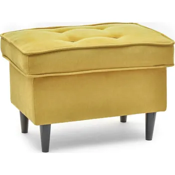 Taburet Čalouněný taburet DENIZ - žlutý / černý